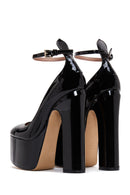 Women's Black Leather Platform Heeled Shoes | Derimod Women's Black Leather Platform Heeled Shoes | Derimod