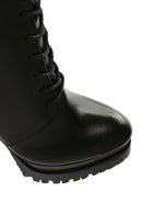 Women's Black Platform High Heel Leather Boots | Derimod Women's Black Platform High Heel Leather Boots | Derimod