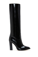 Women's Black Leather High Heel Boots | Derimod Women's Black Leather High Heel Boots | Derimod