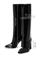 Women's Black Leather High Heel Boots | Derimod Women's Black Leather High Heel Boots | Derimod