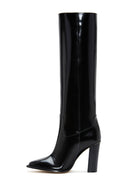 Women's Black Leather High Heel Boots | Derimod Women's Black Leather High Heel Boots | Derimod