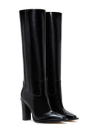 Women's Black Leather High Heel Boots | Derimod Women's Black Leather High Heel Boots | Derimod