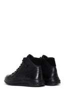 Men's Black Zippered Leather Flat Boots | Derimod Men's Black Zippered Leather Flat Boots | Derimod
