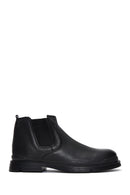 Men's Black Leather Zippered Classic Boots | Derimod Men's Black Leather Zippered Classic Boots | Derimod