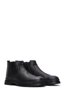 Men's Black Leather Zippered Classic Boots | Derimod Men's Black Leather Zippered Classic Boots | Derimod