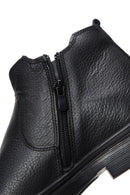 Men's Black Leather Zippered Classic Boots | Derimod Men's Black Leather Zippered Classic Boots | Derimod