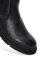 Men's Black Leather Zippered Classic Boots | Derimod Men's Black Leather Zippered Classic Boots | Derimod