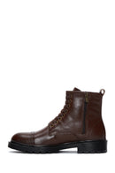 Erkek Kahverengi Deri Fermuarlı Postal Bot | Derimod Erkek Kahverengi Deri Fermuarlı Postal Bot | Derimod
