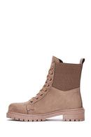 Women's Beige Suede Leather Boots | Derimod Women's Beige Suede Leather Boots | Derimod