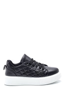 Women's Black Thick Soled Quilted Sneaker | Derimod Women's Black Thick Soled Quilted Sneaker | Derimod