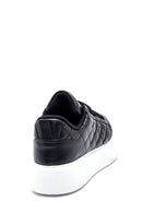 Women's Black Thick Soled Quilted Sneaker | Derimod Women's Black Thick Soled Quilted Sneaker | Derimod