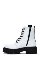 Women's White Zippered Boots | Derimod Women's White Zippered Boots | Derimod