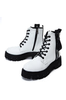Women's White Zippered Boots | Derimod Women's White Zippered Boots | Derimod