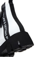 Women's White Zippered Boots | Derimod Women's White Zippered Boots | Derimod