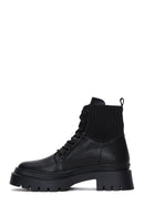 Women's Black Lace-Up Boots | Derimod Women's Black Lace-Up Boots | Derimod