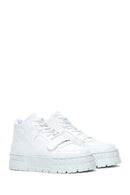 Women's White Thick Sole High Top Sneaker | Derimod Women's White Thick Sole High Top Sneaker | Derimod