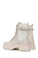 Women's Beige Zippered Boots | Derimod Women's Beige Zippered Boots | Derimod