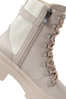 Women's Beige Zippered Boots | Derimod Women's Beige Zippered Boots | Derimod