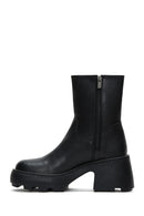 Women's Black Thick Soled Zippered Boots | Derimod Women's Black Thick Soled Zippered Boots | Derimod