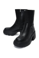 Women's Black Thick Soled Zippered Boots | Derimod Women's Black Thick Soled Zippered Boots | Derimod