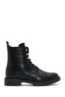 Women's Black Zippered Flat Boots | Derimod Women's Black Zippered Flat Boots | Derimod