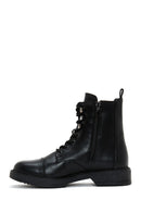 Women's Black Zippered Flat Boots | Derimod Women's Black Zippered Flat Boots | Derimod