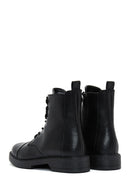Women's Black Zippered Flat Boots | Derimod Women's Black Zippered Flat Boots | Derimod
