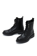 Women's Black Zippered Flat Boots | Derimod Women's Black Zippered Flat Boots | Derimod
