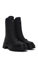 Women's Black Zippered Flat Boots | Derimod Women's Black Zippered Flat Boots | Derimod