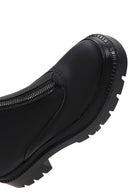 Women's Black Zippered Flat Boots | Derimod Women's Black Zippered Flat Boots | Derimod