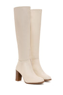 Women's Beige High Heeled Boots | Derimod Women's Beige High Heeled Boots | Derimod