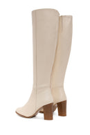 Women's Beige High Heeled Boots | Derimod Women's Beige High Heeled Boots | Derimod