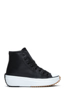 Women's Black Thick Sole High Top Sneaker | Derimod Women's Black Thick Sole High Top Sneaker | Derimod