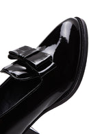 Women's Black Patent Leather Short Heeled Masculine Shoes | Derimod Women's Black Patent Leather Short Heeled Masculine Shoes | Derimod