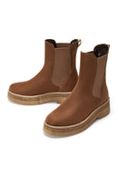 Women's Tan Suede Chelsea Boots | Derimod Women's Tan Suede Chelsea Boots | Derimod
