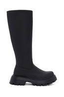 Women's Black Zippered Thick Soled Boots | Derimod Women's Black Zippered Thick Soled Boots | Derimod