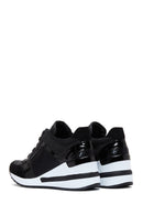 Women's Black Wedge Heeled Sneaker | Derimod Women's Black Wedge Heeled Sneaker | Derimod