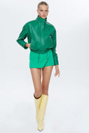 Flora Women's Leather Jacket | Derimod Flora Women's Leather Jacket | Derimod