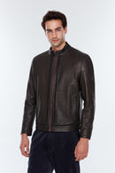 Coutinho Men's Black Leather Jacket | Derimod Coutinho Men's Black Leather Jacket | Derimod