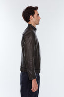 Coutinho Men's Black Leather Jacket | Derimod Coutinho Men's Black Leather Jacket | Derimod
