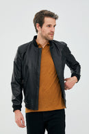 Cavani Men's Black Leather Coat | Derimod Cavani Men's Black Leather Coat | Derimod
