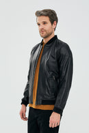 Cavani Men's Black Leather Coat | Derimod Cavani Men's Black Leather Coat | Derimod