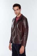 Tom Men's Leather Coat | Derimod Tom Men's Leather Coat | Derimod
