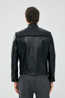 Martin Men's Black Leather Jacket | Derimod Martin Men's Black Leather Jacket | Derimod