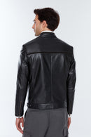 Martin Men's Black Leather Jacket | Derimod Martin Men's Black Leather Jacket | Derimod