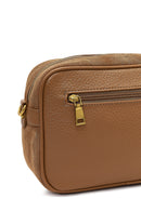 Woman Tan Long-Strap Suede Crossbody Bag | Derimod Woman Tan Long-Strap Suede Crossbody Bag | Derimod