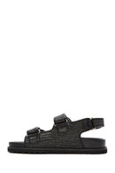 Women's Black Strappy Straw Sandals | Derimod Women's Black Strappy Straw Sandals | Derimod