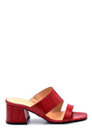 Women's Leather Heeled Slippers | Derimod Women's Leather Heeled Slippers | Derimod