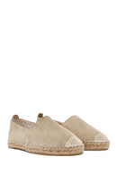 Women's Beige Suede Leather Espadrille | Derimod Women's Beige Suede Leather Espadrille | Derimod