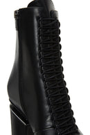 Women's Black Zipper Heeled Leather Boots | Derimod Women's Black Zipper Heeled Leather Boots | Derimod